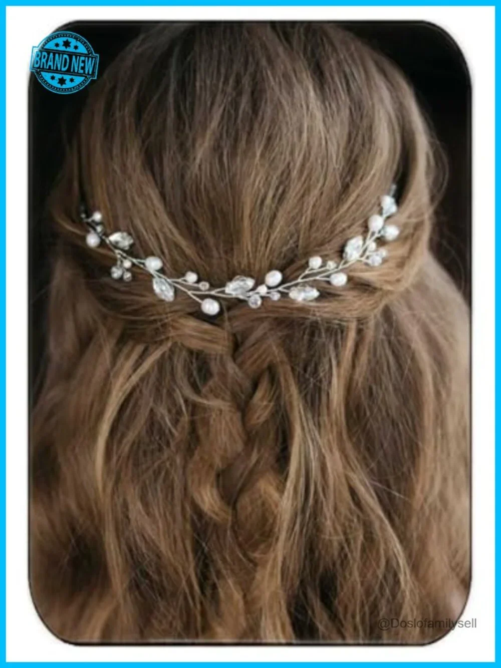 Pearl Crystal Rhinestone Bridal Hair Vine Wedding Hair Piece